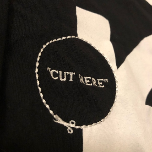 *NWT* Off-White - Virgil Abloh XL “Cut Here” Screened/Embroidered LS T-Shirt - Picture 7 of 9